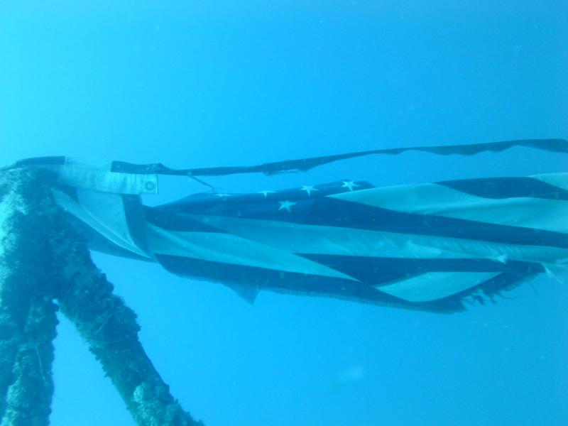 US Flag on the Vandenburg wreck