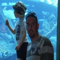 Me and my son at the aquarium