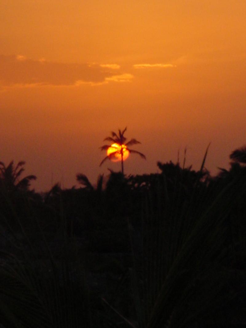 Sunset over Glovers Atoll, Belize