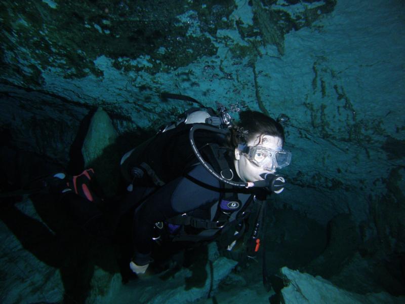 Jessica in Dos Ojos Cenote