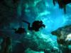 Cave divers line