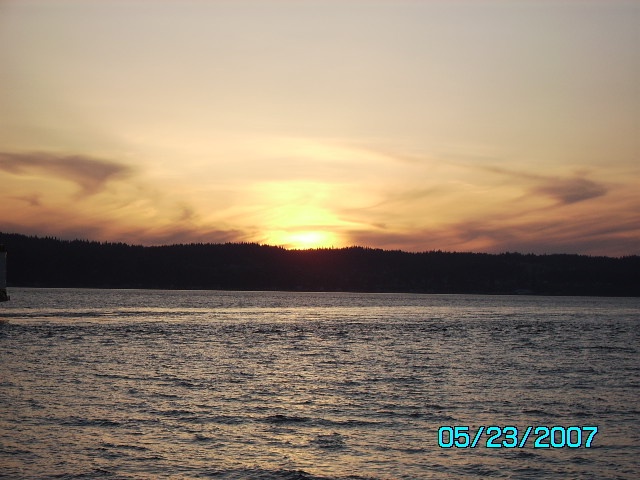 beautiful sunset coming off of whidbey island