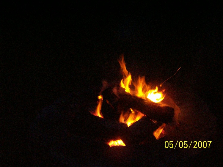 a fire in the night