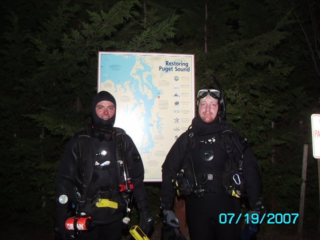 this is a picture of sam and myself before our dive.
