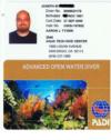 My new Advanced Dive Card