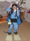 Jalaina in Mom’s Scuba Gear