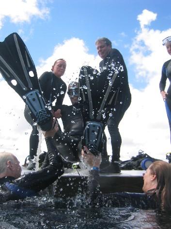 Hauling DiveBuddy Kemperite out of the water during Diveheart Disabled Diver Training