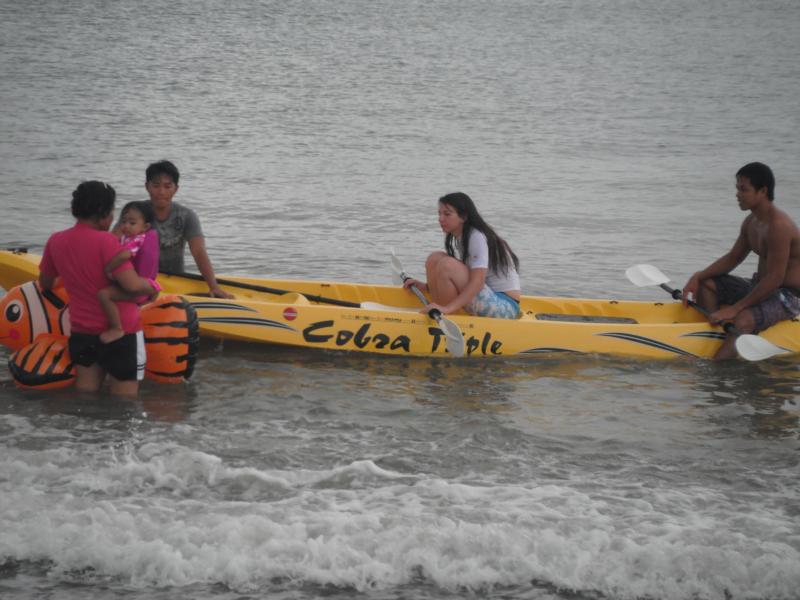 Playing on the beach