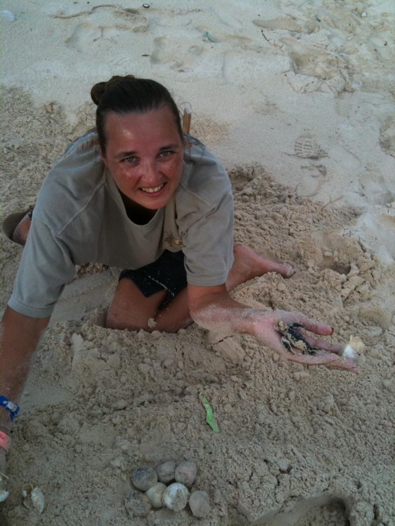 Christina & Baby Turtles Cozumel 2010