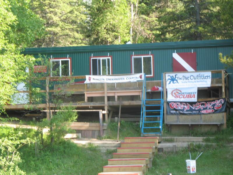 The Wing divers dive shack at Twin lakes