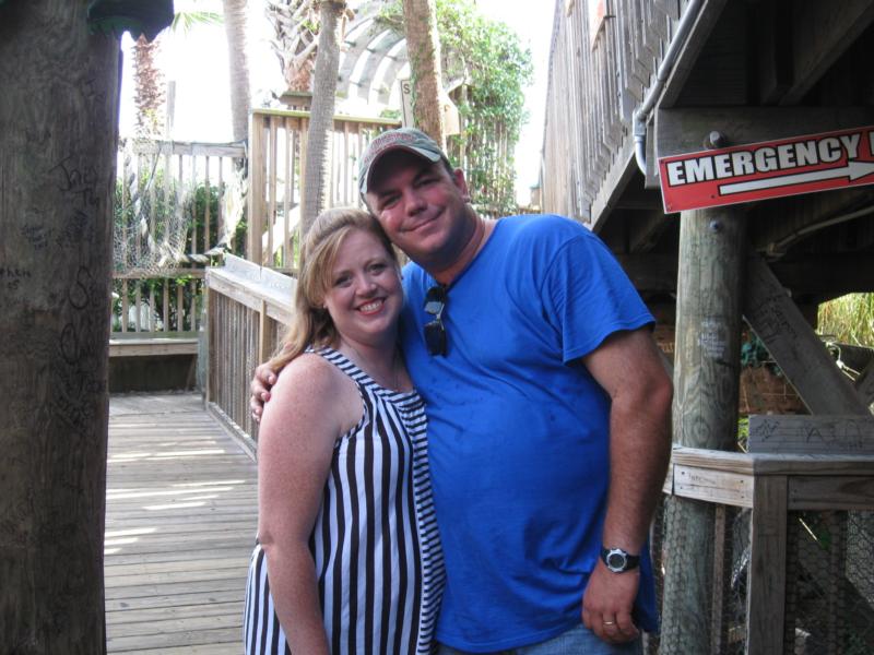 Wife and I at Fudpuckers in Destin