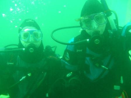 My Wife & I in DUI dry suits, "NICE"!