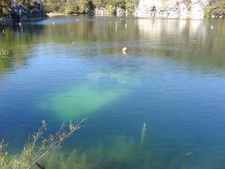 Underwater phone booth at Mermet Srings IL.