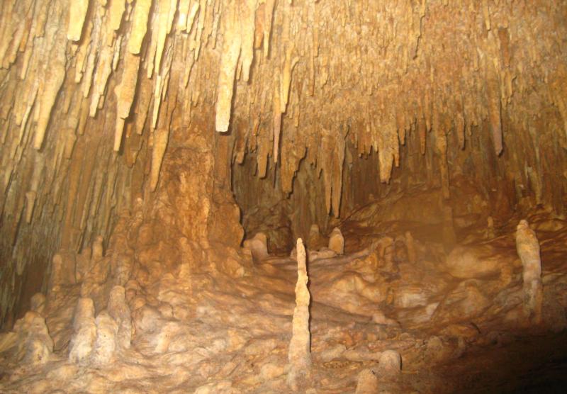 Stalagmites at Kululkan cenote