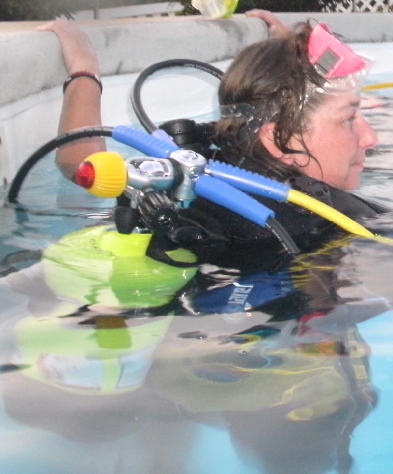 Chrissy after a great pool dive!