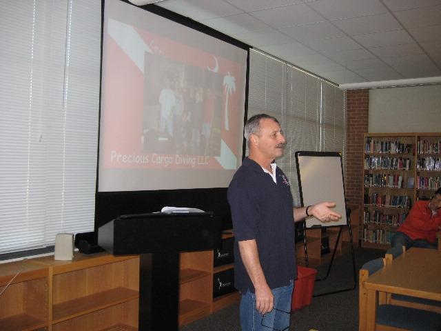 Michael Conducting Presentation at Honea-Path HS